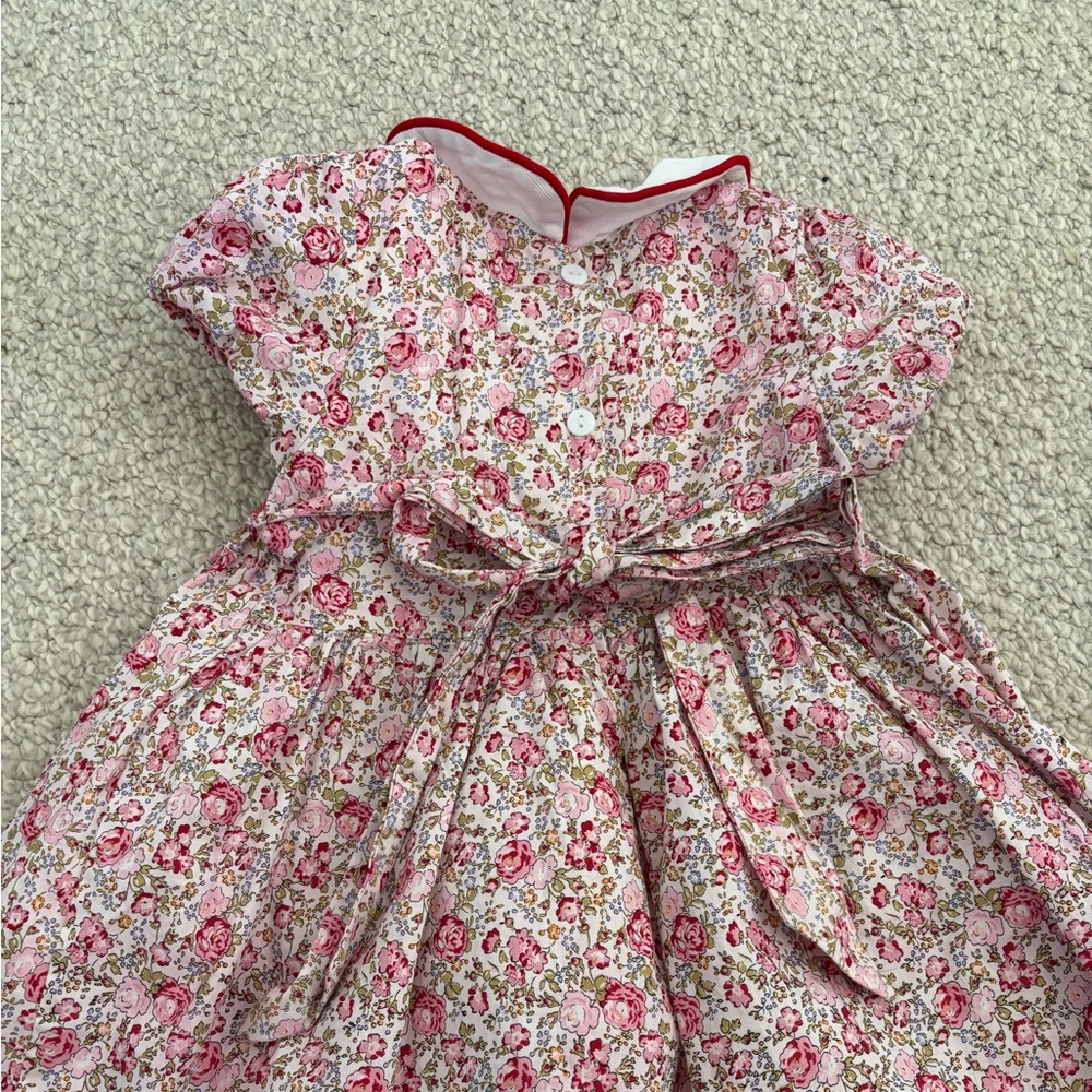 Girls floral hand smocked dress - Picture 5 of 5